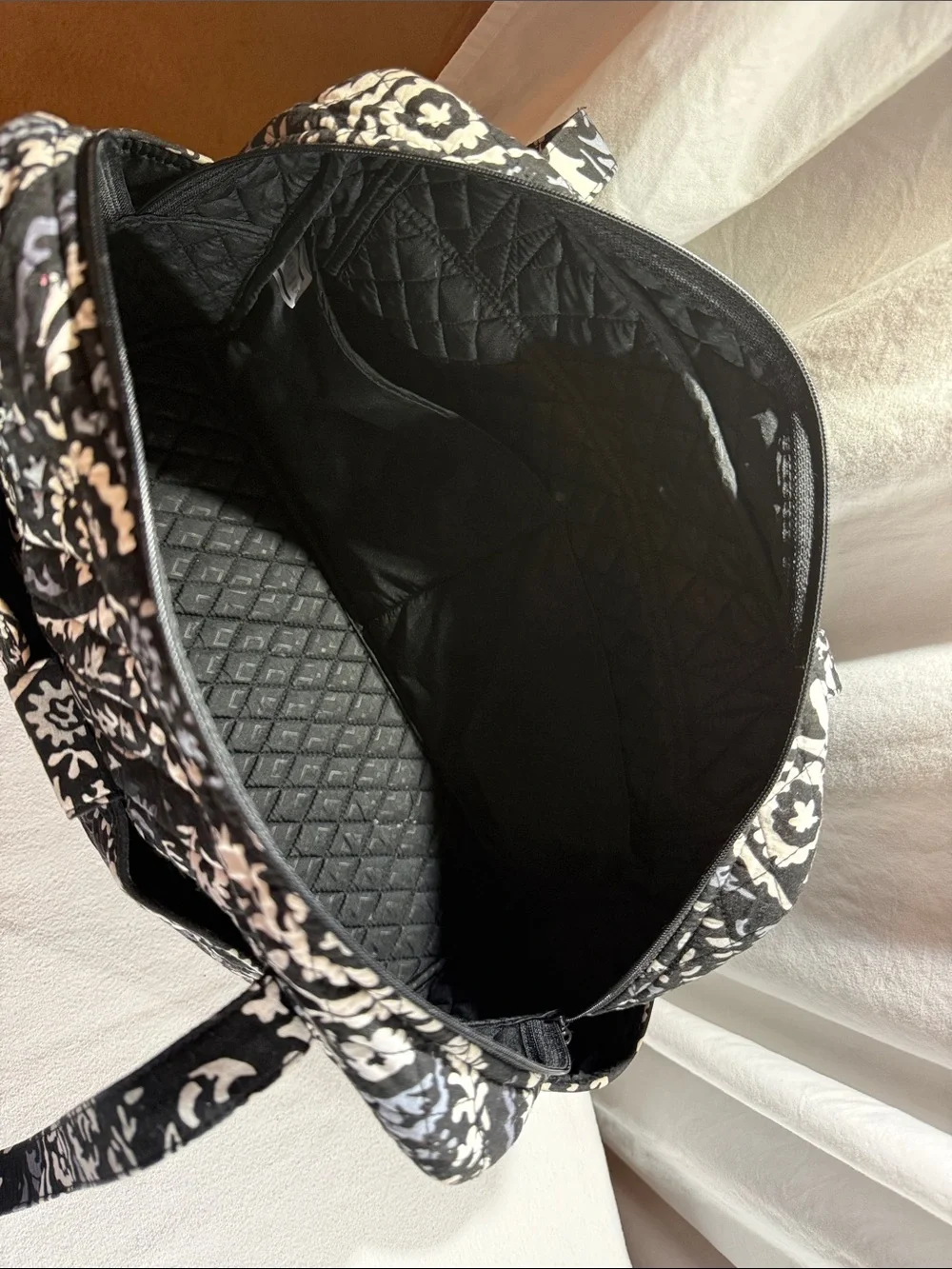 Vera Bradley Black & White Quilted Weekender Travel Bag